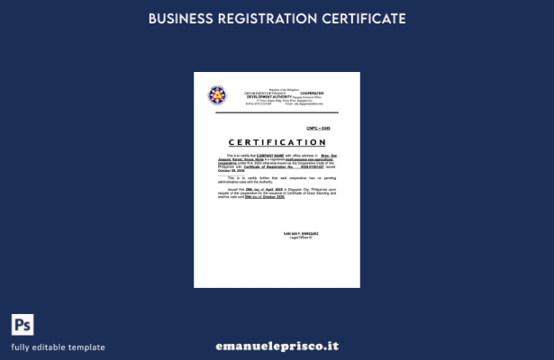 certificato di buona reputazione Filippine stile verificato Modello Word e PDF 1